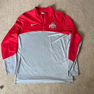 Ohio State Nike Red and Gray Half-Zip Sweatshirt